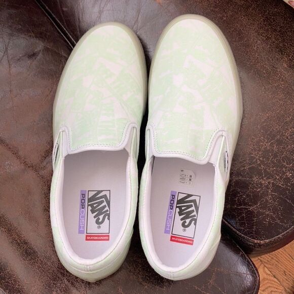 1 LEFT! 7.5 Vans Skate Slip On Glow White - Picture 10 of 11